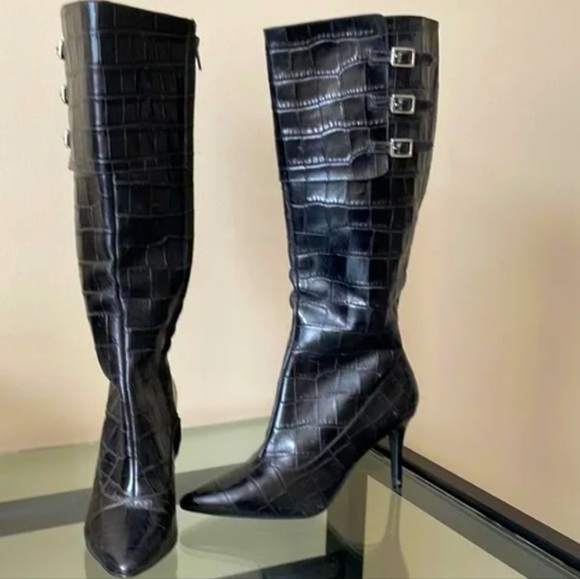POLO RALPH LAUREN Jennison tall black leather boots with heels size 8.5B - Picture 11 of 11